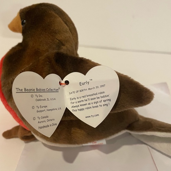 Rare sewing oddity! Early The Robin Ty Beanies Babies brand new mint condition! - Picture 2 of 5